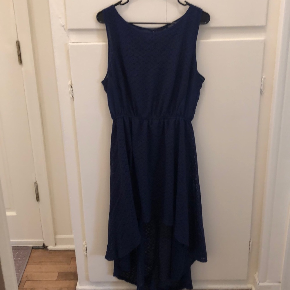 Navy High-Low Dress